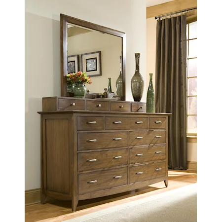 Dresser w/ Drawer Deck and Landscape  Mirror